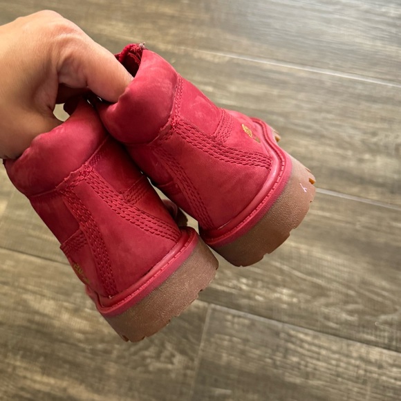 Burgundy Timberland boots 7 - Picture 4 of 5